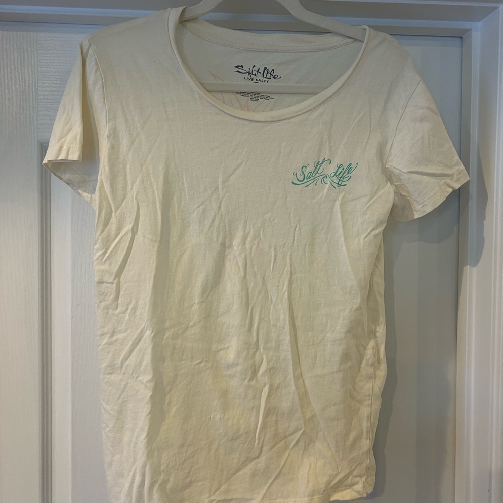 Salt Life White Tee with Subtle Design
